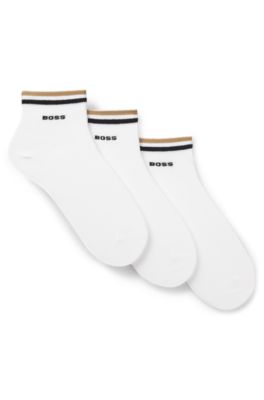 3-pack short socks, White