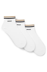 3-pack short socks, White