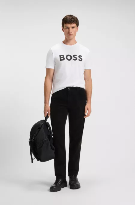 Tapered-fit trousers in stretch-cotton corduroy