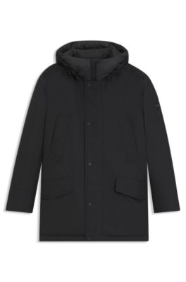 Water-repellent jacket with contrasting trims, Black