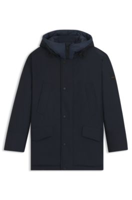 Water-repellent jacket with contrasting trims, Dark Blue
