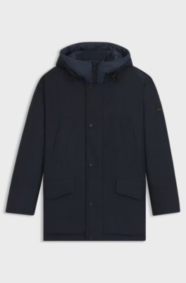 Waterafstotende jas met contrasterende details, Donkerblauw
