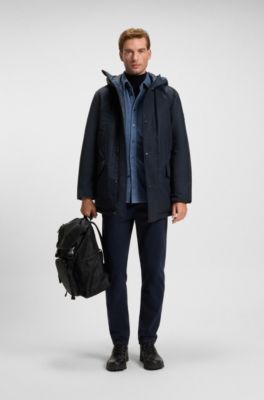 Water-repellent jacket with contrasting trims, Dark Blue