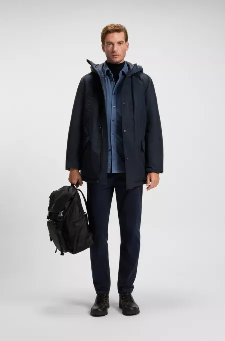 Water-repellent jacket with contrasting trims