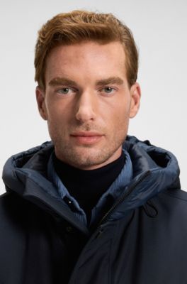 Water-repellent jacket with contrasting trims, Dark Blue