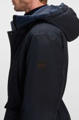 Water-repellent jacket with contrasting trims, Dark Blue