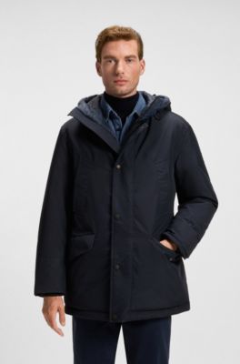 Water-repellent jacket with contrasting trims, Dark Blue