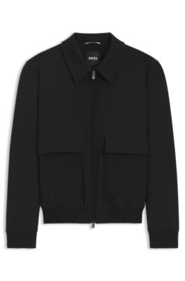 Coat with two-way zip, Black