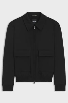 Coat with two-way zip, Black