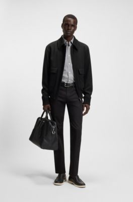 Coat with two-way zip, Black