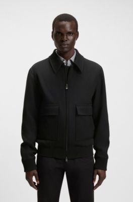 Coat with two-way zip, Black