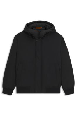 Water-repellent jacket with contrasting insert, Black