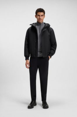 Water-repellent jacket with contrasting insert, Black