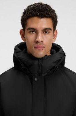 Water-repellent jacket with contrasting insert, Black