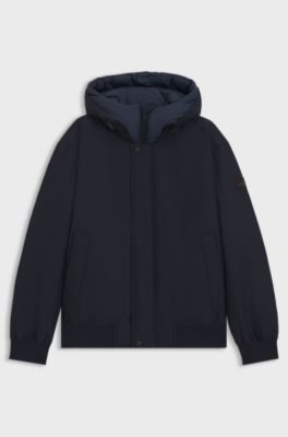 Water-repellent jacket with contrasting insert, Dark Blue