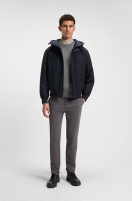 Veste d&eacute;perlante avec empi&egrave;cement contrastant, Bleu fonc&eacute;