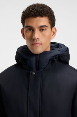 Water-repellent jacket with contrasting insert, Dark Blue