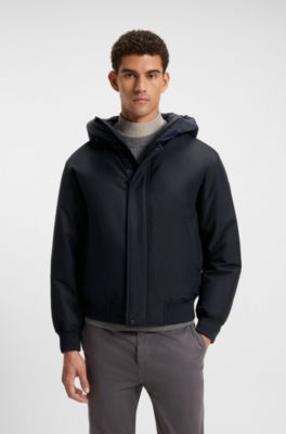 Water-repellent jacket with contrasting insert, Dark Blue