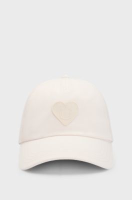 Cotton-twill cap with Happy HUGO embroidery, Natural