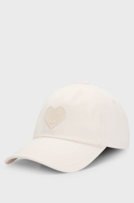 Cotton-twill cap with Happy HUGO embroidery, Natural
