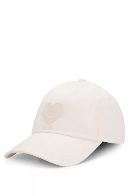 Cotton-twill cap with Happy HUGO embroidery