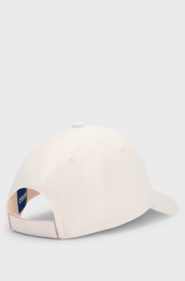 Cotton-twill cap with Happy HUGO embroidery, Natural