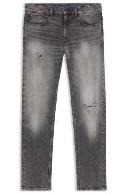 Slim-fit jeans in distressed denim 1