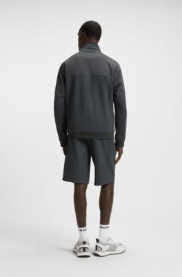 Waterafstotend jack van jersey en softshell materiaal, Donkergrijs