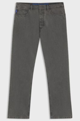 Baggy-fit jeans in grey denim, Grey