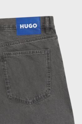 Baggy-fit jeans in grey denim, Grey