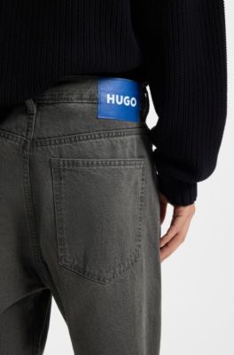 Baggy-fit jeans in grey denim, Grey