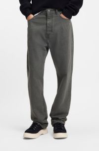 Baggy-fit jeans in grey denim, Grey