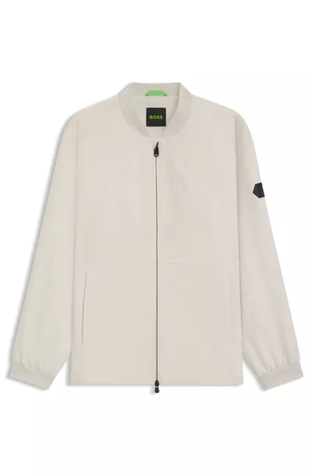 Water-repellent bomber jacket with Double B monogram jacquard