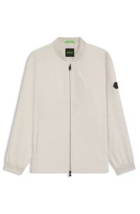 Water-repellent bomber jacket with Double B monogram jacquard, Natural