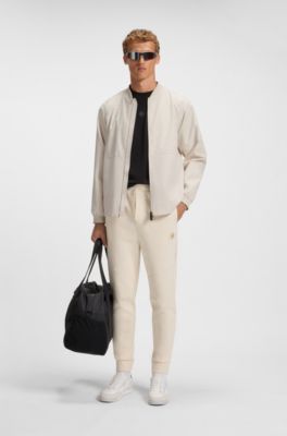 Water-repellent bomber jacket with Double B monogram jacquard, Natural