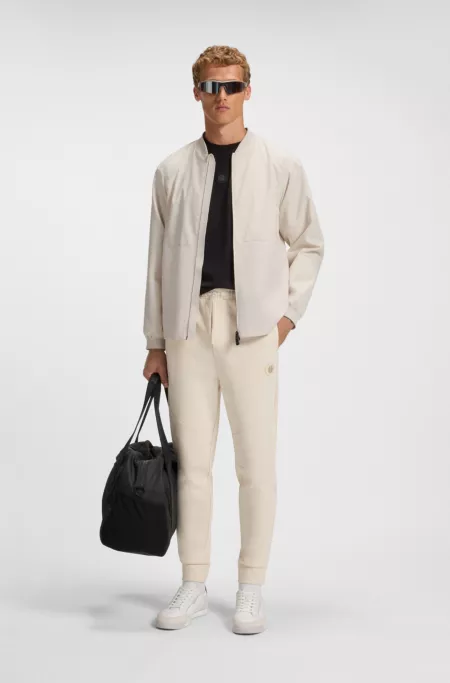 Water-repellent bomber jacket with Double B monogram jacquard