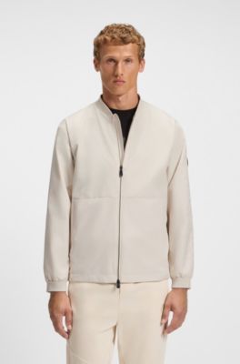 Water-repellent bomber jacket with Double B monogram jacquard, Natural