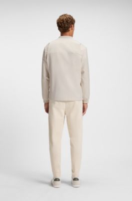 Water-repellent bomber jacket with Double B monogram jacquard, Natural