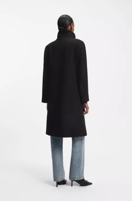 Regular-fit coat with asymmetric zip