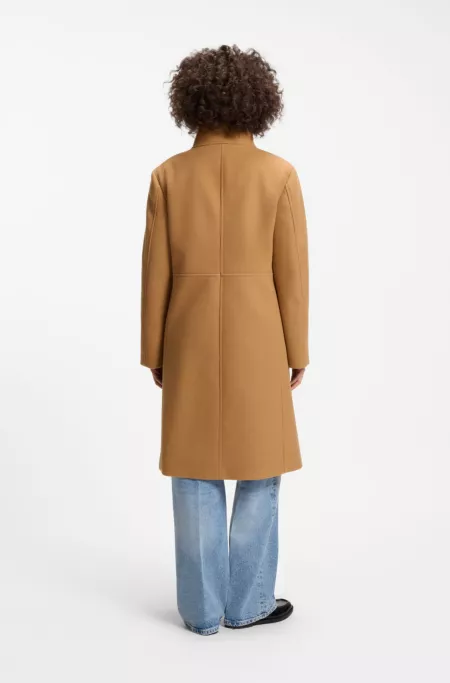 Regular-fit coat with asymmetric zip
