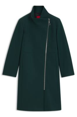 Regular-fit coat with asymmetric zip 1