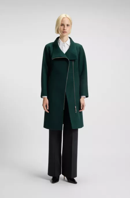 Manteau Regular avec fermeture éclair asymétrique