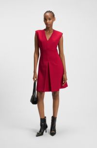 Vestido regular fit sin mangas con pliegue en la parte delantera, Rojo