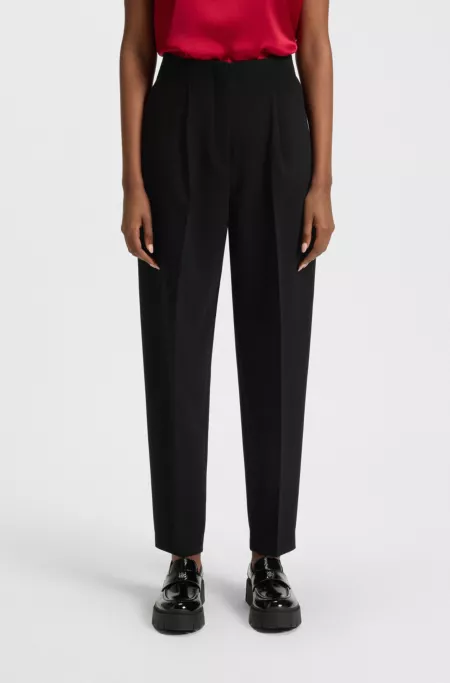 Barrel-leg trousers with pleat front