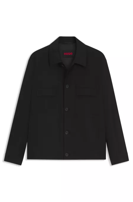 Slim-fit jacket in wool-blend twill