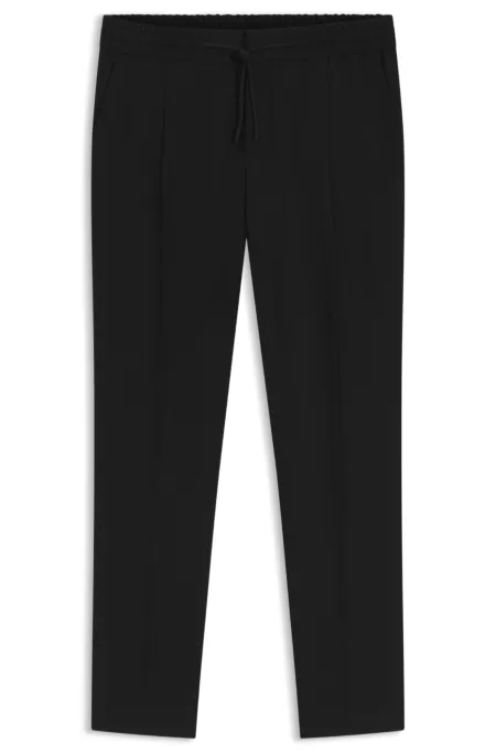 Slim-fit trousers in wool-blend twill