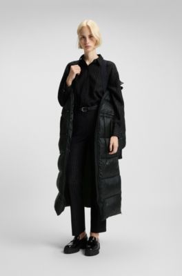 Parka d&eacute;perlante avec manches et finition amovibles, Noir