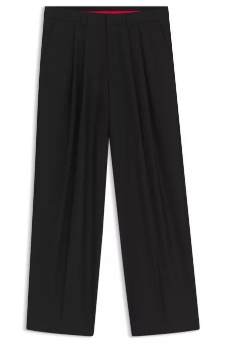 Modern-fit trousers in wool-blend twill