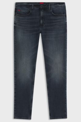 Extra-slim-fit jeans in dark-blue stretch denim, Dark Blue