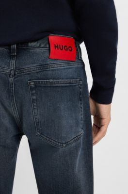 Extra-slim-fit jeans in dark-blue stretch denim, Dark Blue